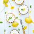 Mini lemon meringue pies with fresh mint