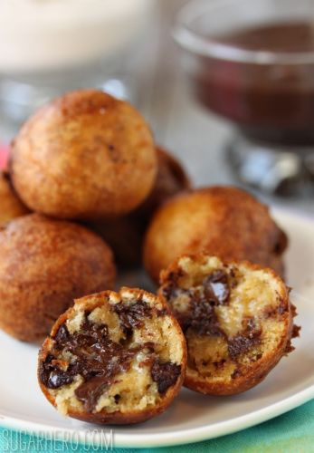 Chocolate chip cookie fritters
