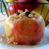 Microwave baked apples topped with granola