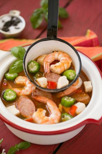 One Pot Chicken and Shrimp Gumbo