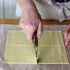 Cut the puff pastry sheet into squares.