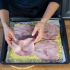 Lay out the slices of ham on top of the potato base
