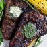 Perfect grilled steak with herb butter