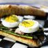 French roasted asparagus, tuna and hard-boiled egg sandwiches