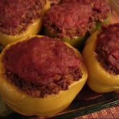 Stuff Peppers with Ground Beef and Rice