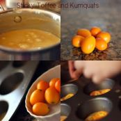 Upside Down Sticky Toffee Pudding with Kumquats and Salted Cashews - Step 1