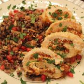Holiday Chicken Roulade with Pomegranate  Pilaf