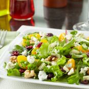 Summer Salad with Dried Cranberries, Fresh Fruit, Gorgonzola Cheese & Balsamic Vinaigrette