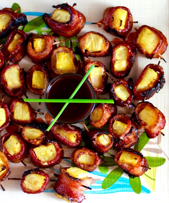BBQ BAcon Wrapped Pineapple Chunks