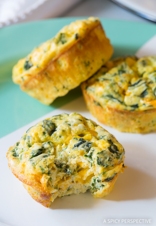 Spinach Scramble Egg Muffins - © A Spicy Perspective