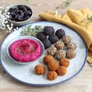 This Falafel Trio and Beetroot Hummus Plate is the Answer to Your Summer Snack Cravings