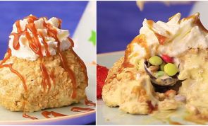 Cinnamon Fried Ice Cream With Hidden Chocolate Bombs