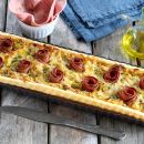France Meets Italy in this Savory Leek & Mortadella Quiche