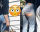 Would YOU wear these Kylie Jenner-style RIPPED BUTT jeans?!