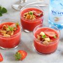Refreshing Strawberry Gazpacho with Brioche Croutons