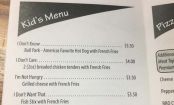 Parents can't stop sharing this hilarious kids menu