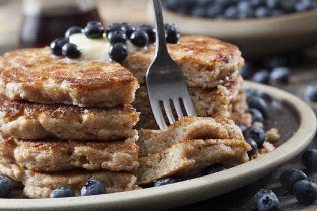 Buttermilk Blueberry Pancakes with Blueberry Sauce