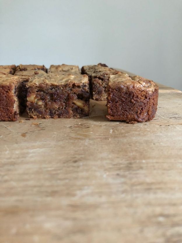 brown butter, miso & Dark Chocolate blondies