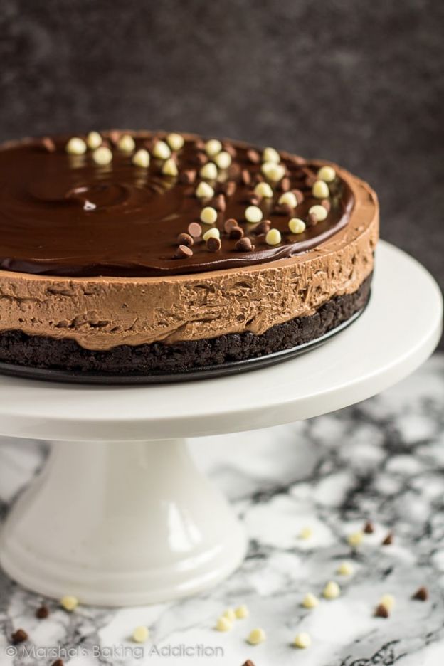 No-Bake Double Chocolate Cheesecake © Marsha's Baking Addiction