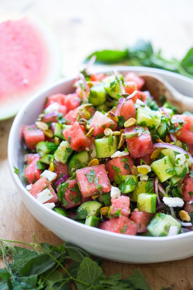 Moroccan Watermelon Salad with Pistachio - © Feasting At Home