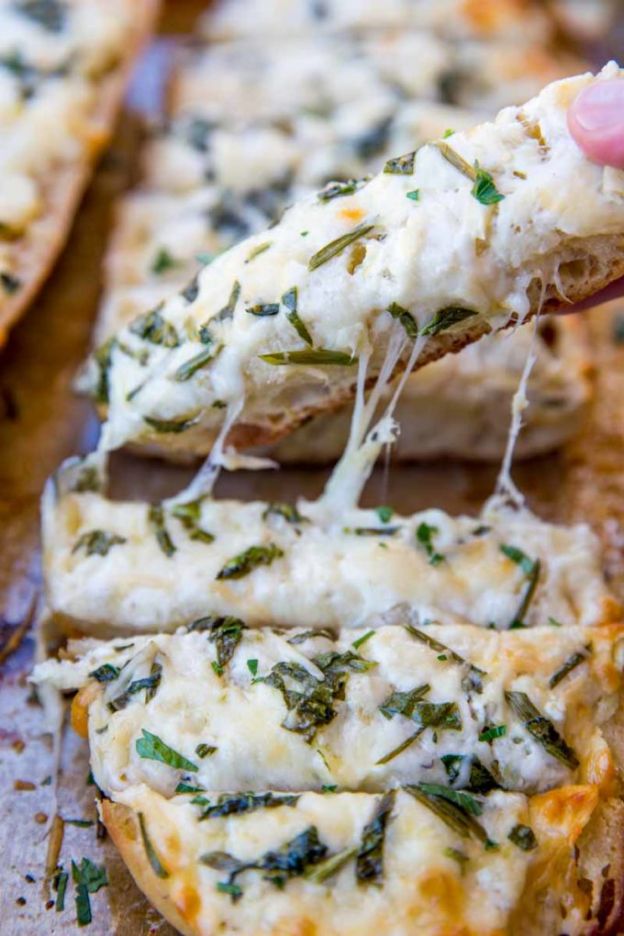 Spinach Artichoke Dip Cheesy Bread - © Dinner Then Dessert