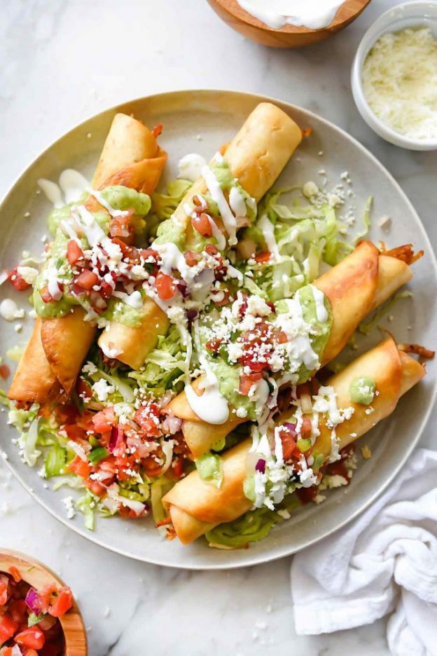 5-Ingredient Chipotle Chicken Taquitos - © Foodie Crush