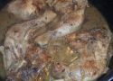 Chicken Legs flambéed in Cognac