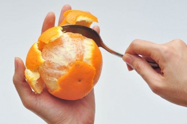 Peel an orange with a spoon