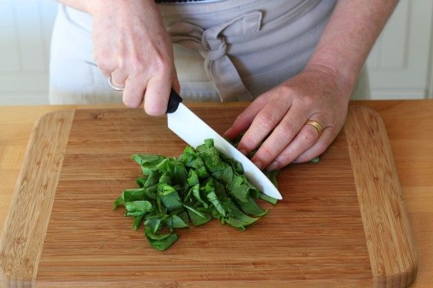 Chop the spinach