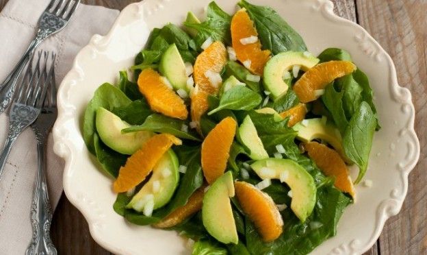 Spinach, orange and avocado salad