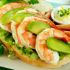 Avocado and shrimp tartines