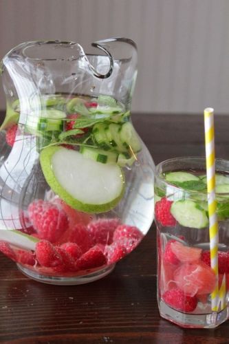 Raspberry & cucumber water