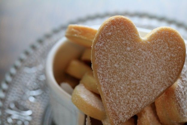 Heart-shaped sugar cookies