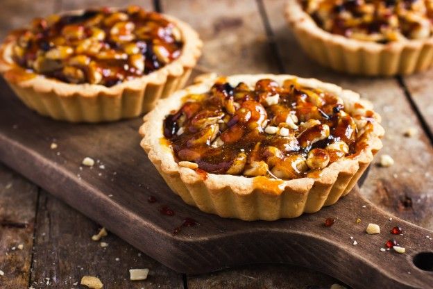 Mini walnut caramel tarts