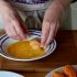 Then in the beaten eggs