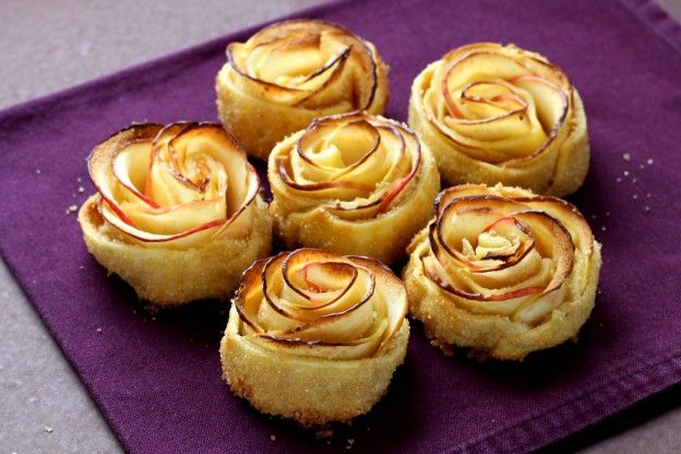 Mini apple flower tartlets