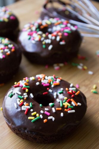 Double chocolate doughnuts