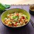 Shrimp salad with bamboo shoots, bell pepper, mint and cashews