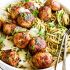Chicken Meatballs with Pesto Spaghetti