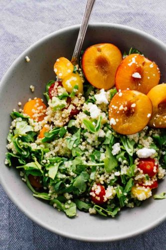 Cherry Plum & Goat Cheese Summer Salad