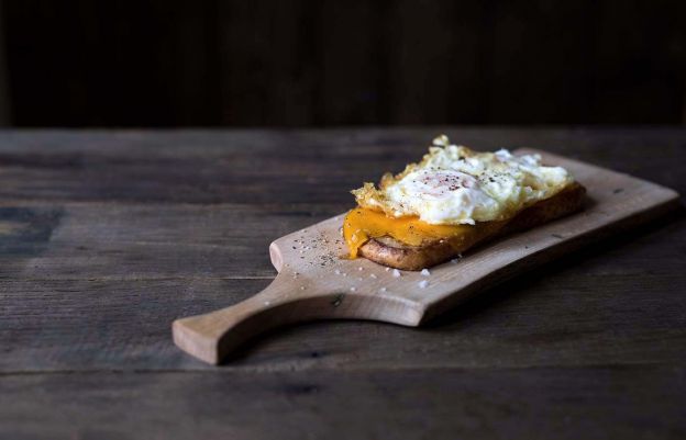 Open-Faced Grilled Cheese + a Fried Egg