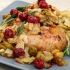 Baked chicken with cherry-olive relish