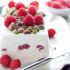 Honey Yogurt Semifreddo with Raspberries and Pistachios