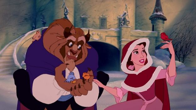 Belle's pink winter dress and cape