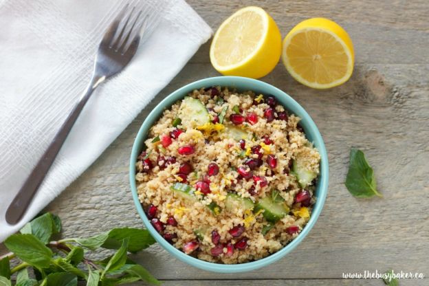 Pomegranate Lemon Couscous Salad With Mint