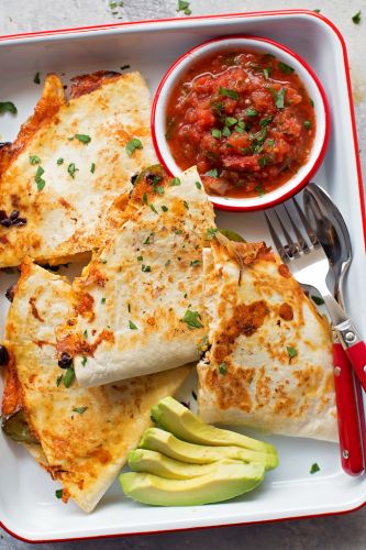 Smoked CHeddar Fajita Quesadillas