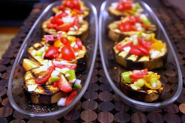 Grilled Eggplant with Caponata Salsa