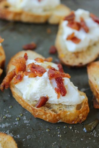 Bacon Ricotta Crostini