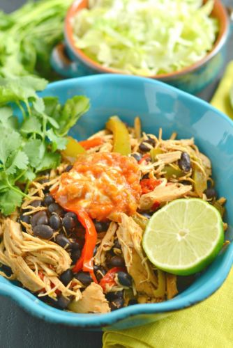 Crockpot chicken taco bowls