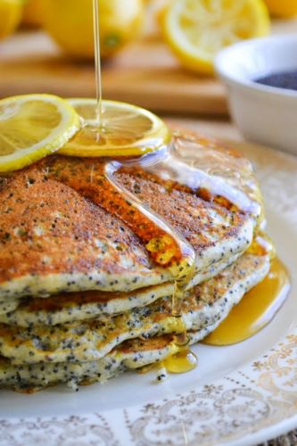 Lemon poppy seed pancakes